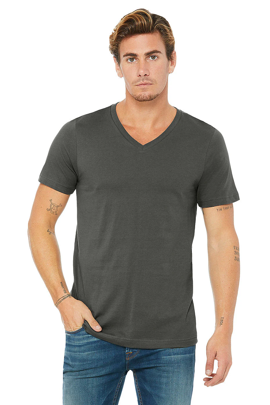 BELLA  3005 UNISEX JERSEY SHORT SLEEVE V-NECK TEE (2XL - 3XL) - Image 3