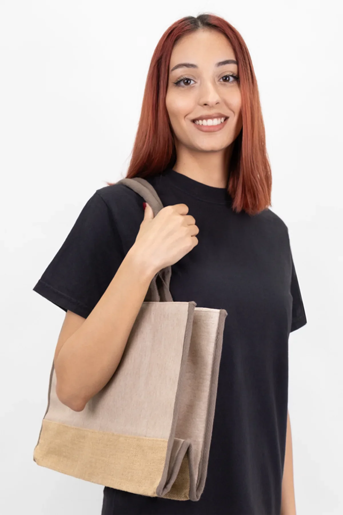 Trimmed Jute Tote Bag - Image 7