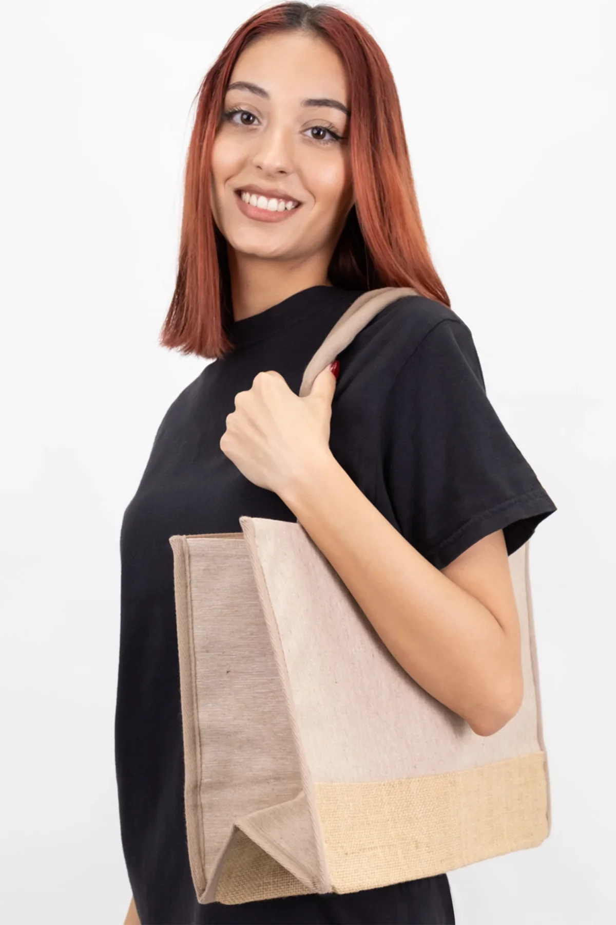 Trimmed Jute Tote Bag - Image 8