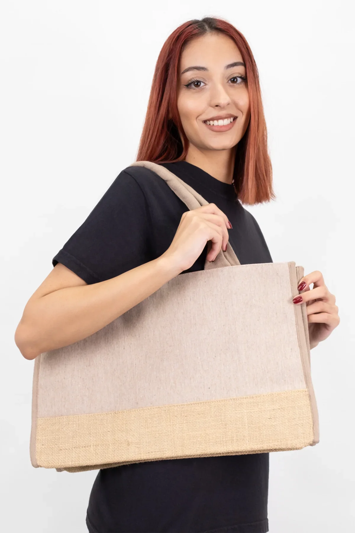 Trimmed Jute Tote Bag - Image 9